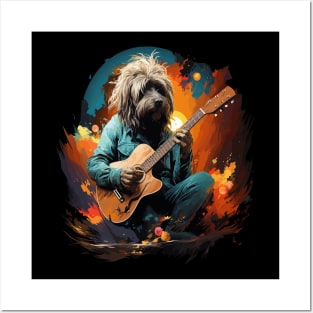 Komondor Playing Guitar Posters and Art